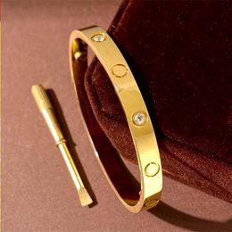 Bracelet de luxe Bijoux de bijoux classique 6 mm bracelet boulon pilote de pilote Fashion Bangle titane en acier en alliage en or artisanat neve iejm