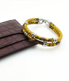Luxe armbanden Python Skin Leather Lederen Bracelet For Women Man Friends Cadeau Pulseira hele dropship5064962