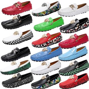 Luxe Bran Ltalian Designer Loafers met krokodilprint Glanzende afwerking Geruite leren schoenen Feestjurkschoenen Business Office Formele schoenen Maat 35-48