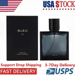 Luxe merk 100 ml Bleu De Perfume natuurlijke spray goede geur lange tijd Blijvende Blue Man Cologne Spray snel schip