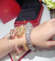 Marque de luxe avancée dames or 18 carats BIG bracelet bijoux de haute qualité pour les femmes ventes populaires série panthère plaqué mode AD8090250