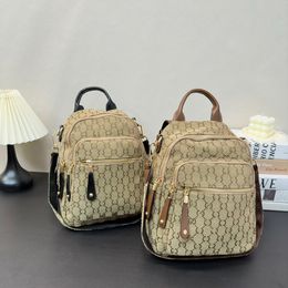 Mochila de marca de lujo, mochila de hombro de diseñador, estilo mochila de viaje para mujer, letra impresa, bolso de moda, bolso clásico, billetera cruzada, cremallera ykk