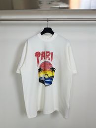 Luxe Bale Haute Qualité nc T-shirts ia Hawaiian Coconut Tower Lettre Imprimé Pur Coton Hommes Coton Paris Femmes Lâche Top Tee