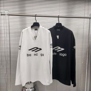 Marque de luxe Bale surdimensionné nc col en V T-shirt Long lavé T-shirts ia unisexe T-shirt ample