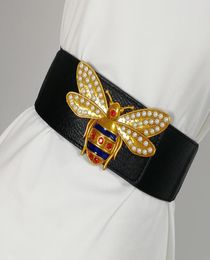 Ceintures de marque de luxe pour femmes grande taille femme élastique perle Corset ceinture concepteur Large Stretch Cummerbunds robe ceinture 2204147177835