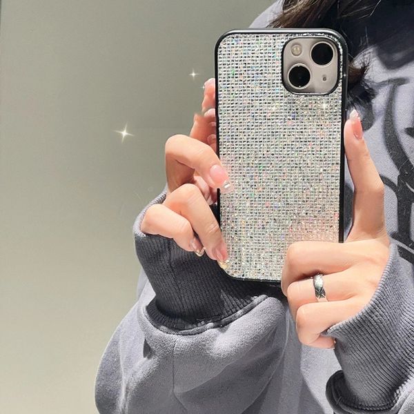 Funda de teléfono suave con diamantes de agua y brillo ostentoso de marca de lujo para iphone 15, 14, 11, 12, 13 Pro Max, funda con diamantes de imitación para iPhone 15