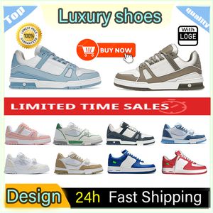 Marque de luxe conception de chaussures décontractées formateur mode cuir à lacets marque âne daim noir blanc rose rouge bleu jaune vert daim rétro pour hommes femmes