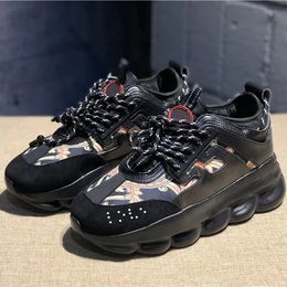 Luxe merk casual schoenontwerper Chain Reaction klassieke retro heren- en damesplatform sneakers muffin paar hoogteverhoging B22 schoenen