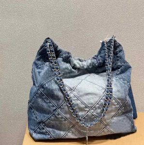 Luxe Merk CC Denim Schoudertassen Klassieke Jean Shopping Totes Tas Met Portemonnees Binnenkant Zilveren Ketting Hardware 2023 Nieuwe Casual Handtassen Commuter bag