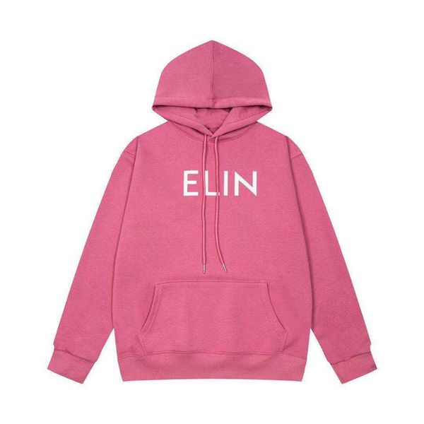 Palmangel Sweat à capuche Marque de luxe Celinhoodie Classique Celina Lettre Imprimer Hommes et Femmes Pull Automne Hiver High Street Pull Lâche Rose