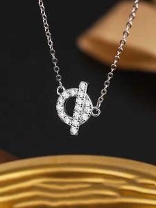 Collier de nez de charme de marque de luxe petite lettre Q femme argent pur or rose chaîne de collier de diamant complet boucle OT nouveau avancé avec logo