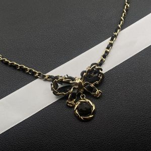 Luxe merk choker sieraden designer lederen vergulde ketting vlinder hanger ketting
