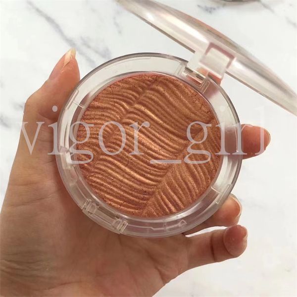 Marca de lujo Clear Frosted Highlighters champán y oro rosa Brozers de maquillaje facial para niña de 2 colores con alta calidad