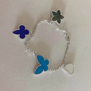 luxe merk klaver designer armbanden sieraden zilver blauwe steen vlinder liefde hart ster bloemen limited edition armband verjaardagscadeau