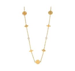 Роскошное брендовое ожерелье с подвеской в виде клевера, 18-каратное золото, ожерелья из нержавеющей стали, ювелирные изделия для женщин, Gift4033184