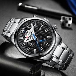 Luxe Merk CURREN Mode Sport heren Chronograaf Horloge roestvrij staal Quartz herenhorloge Mannelijke Klok Relogio Ma274C