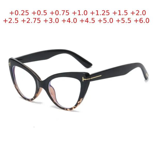 Gafas de lectura estilo ojo de gato para mujer, anteojos de marca de lujo, Estilo Vintage, hipermetropía, 0,25, 0,5, 1,0, 1,5, 2,0, 2,5 a 6,0, 240123