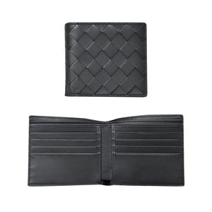 Brand de luxe Design en cuir tressé de monnaie courte portefeuille Fashion Fashion Classic Double Folt Wallef Mens Business Teave Multi-carte Slot Credit Card Carte Unisexe