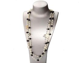 Diseño de marca de lujo Número 5 Collar largo de perlas Camelia Suéter de doble capa Cadena Mujer Fiesta Jewelry5500953