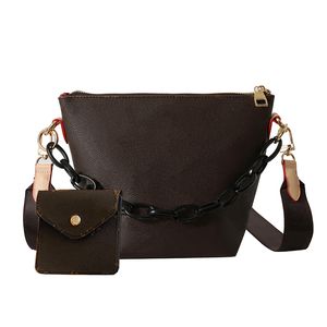 Sac seau design de marque de luxe pour femmes Sacs à bandoulière bandoulière en marron noir Sac fourre-tout design avec chaîne à sangle avec porte-monnaie ChaoL823