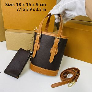 Bolso tipo cubo de diseñador de marca de lujo con monedero, cartera, bolso de hombro tipo bandolera para mujer con correa LaobnzhngL009