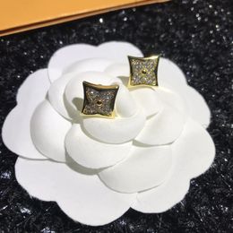 Luxury merkontwerper Clover volledige diamanten oorbellen, paar cadeau, feest, bruiloft cadeau