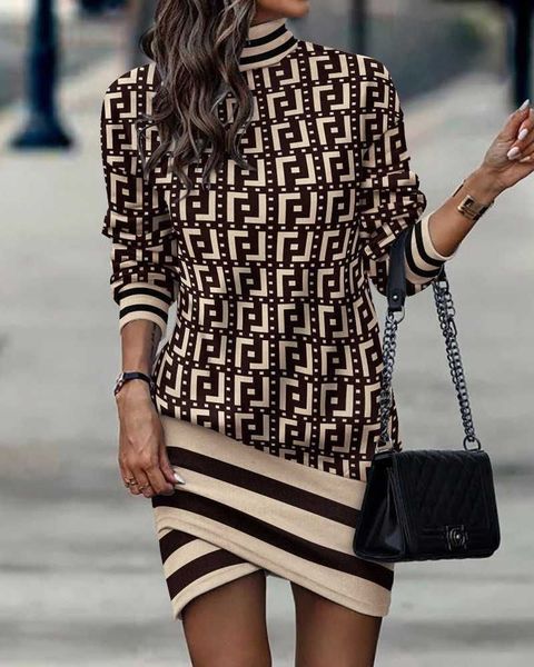 Robe de créateur de marque de luxe Lettre de mode imprimée Robe Slim mini-jupe à séchage rapide Vêtements pour femmes américaines Femmes Casual S-XXXL