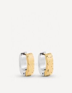 Designer di marca di lusso di alta qualità in oro e argento doppio colore Orecchini a cerchio da donna039s festa di nozze coppia regalo gioielli 925 s8652086