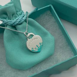 Diseñador de marca de lujo amor corazón colgante collares para mujeres s925 plata simple salpicadura de tinta cadenas de eslabones de moda gargantilla collar joyería