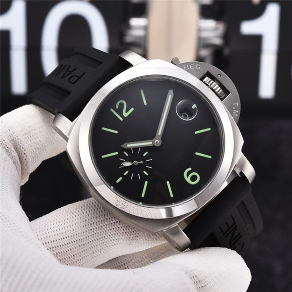 Diseñador de marca de lujo Reloj para hombre 44 mm Moda Reloj mecánico automático Correa de caucho de cuero Reloj deportivo Regalo para hombre Montre de luxe relogios