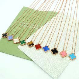 Collares de diseñadores de marca de lujo para mujeres nuevos collares de cuatro hojas Collar de alta calidad Titanium Steel Red Coldery Posting de oro