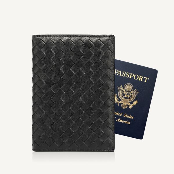 Marque de luxe Designer Couverture de passeport Portefeuille de voyage Dossier de protection En cuir authentique Peau de mouton Multi Fente pour cartes Mode Simple 2023 Nouveau
