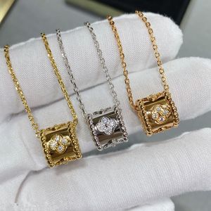Colliers de pendants de créateurs de marque de luxe 925 Collier en kaléidoscope en argent sterling plaqué avec un pendentif en kaléidoscope en or 18 carats bijoux de haute édition