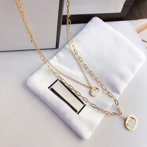 Luxury merkontwerper Pendanten kettingen die nooit vervagen met dubbele laag verzilverde roestvrijstalen letter Choker hanglank ketting ketting sieraden accessoires geschenken