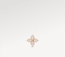 Designer de marque de luxe Rose Gold S925 Silver Diamond Flower Stud géométrique classique Femme Crystal Rhindiamone Perl Ears Boucles Bijoux de mariage