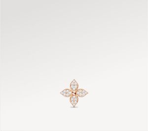 Designer de marque de luxe Rose Gold S925 Silver Diamond Flower Stud géométrique classique Femme Crystal Rhindiamone Perl Ears Boucles Bijoux de mariage