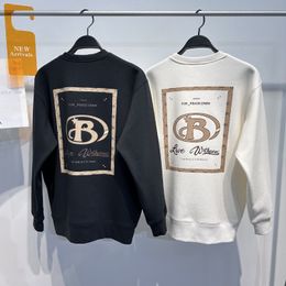 Luxe merkontwerper heren winter pluche ronde hals hoodie mode Europese station verdikte hoodie pullover paar hoodie