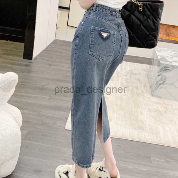 Marque de luxe designer femmes jupe courte été fente jupe en jean style doux mini jupe femme jupe longue mode jupe longue décontractée