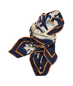 Marque de luxe Designer Femmes Écharpe Classique Été Haute Qualité Écharpe Carrée Fleur Bleue Écharpe Décorative Style Classique Femmes Mouchoir Foulards Gants Mode