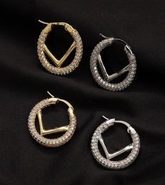 Роскошные брендовые дизайнеры с буквами-гвоздиками из настоящего золота, нержавеющая сталь с цирконом, геометрические знаменитые женские круглые серьги с кристаллами, подарок любви1356605