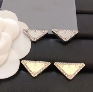 Luxury merkontwerpers P-Letters Stud Earring voor mannen en vrouwen 18K Gold vergulde 925 Silver Crystal Rhinestone Earring Wedding Party Joomerlry