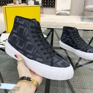 Zapatos informales Domino de marca de lujo, zapatillas altas de tela fluida para hombre, zapatos de lona altos con estampado de letras Force a la moda B22