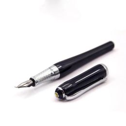 Stylo plume Duke 600 de marque de luxe, en métal noir, Double couche, plume complexe, papeterie de calligraphie, fournitures scolaires et de bureau, 240124