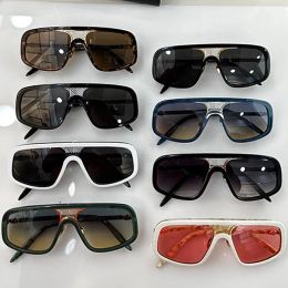 Lunettes de soleil masque facial de marque de luxe avec monture en fibre d'acétate ondulée lentilles brunes lunettes de soleil UV40 Lady lunettes de fête décontractées avec boîte d'origine