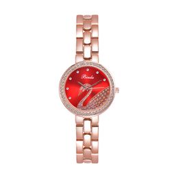 Marca de lujo Moda Relojes para mujer Oro rosa y diamante plateado Reloj Vestido de fiesta Relojes de pulsera Cuarzo Impermeable Todo 299l