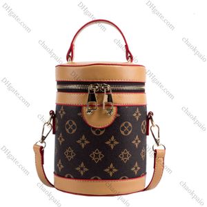 Sac à main de marque de luxe classique rond en baril pour femmes, sac seau en cuir Pu, sac à bandoulière Vintage, pochettes tendance pour femmes