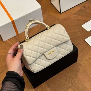 Luxe merk handtassen ontwerper damestassen lente/zomer nieuw product cf kip geel handvat flap tas enkele schouder crossbody