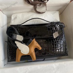 Sacs à main de marque de luxe mini sac fourre-tout génération pochette designer femmes sac à main sacs de soirée crocodile importé en cuir véritable fait à la main cadeau de Noël sac de fête 12