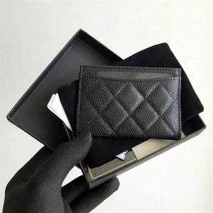 Marque de luxe de haute qualité porte-cartes en cuir motif diamant unisexe portefeuille Caviar en peau de mouton porte-monnaie classique Collection233c
