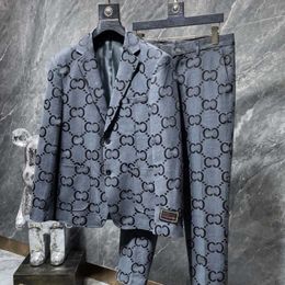 Luxe merk jas pak heren jas designer shirt brief jacquard broek mannen vrouwen V-hals blazer casual broek tweedelige set